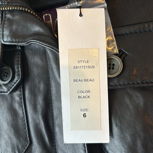 NWT Leather DVF Jacket, mint - Picture 4 of 9